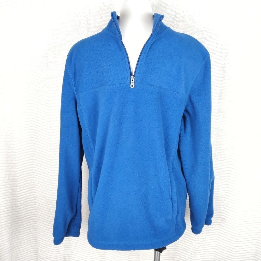 3/$25 Croft & Barrow Blue Fleece Zip Pullover Sz M